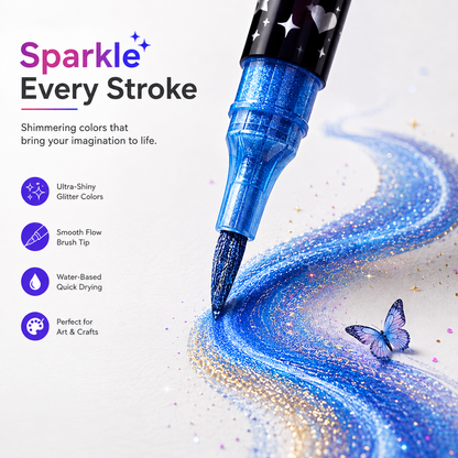 Starlit Brush Marker— 24 Glitter Colours