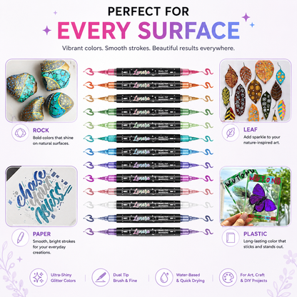 Starlit Brush Marker— 24 Glitter Colours
